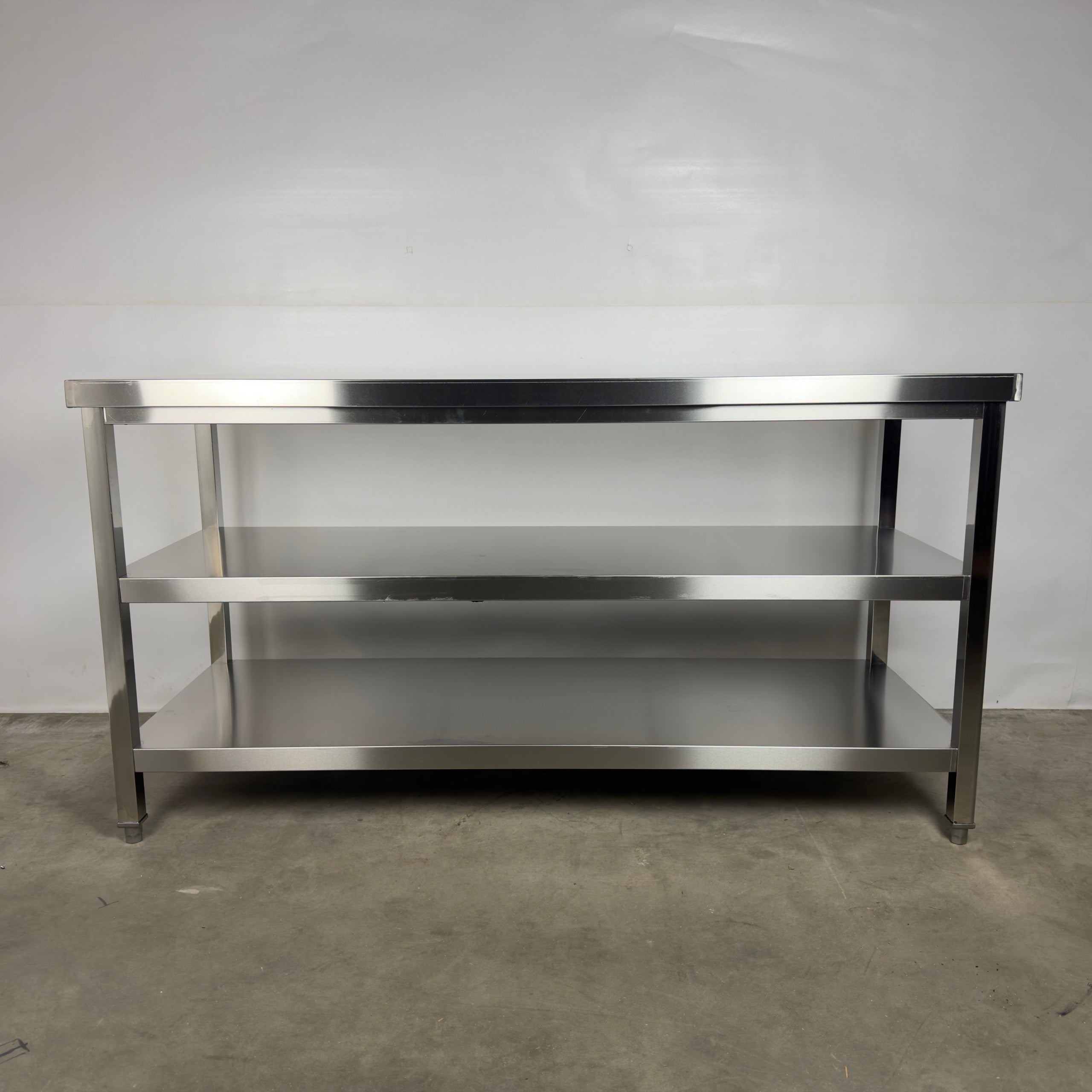 RVS werktafel met dubbel bodemschap - RVS 201 - diverse afmetingen