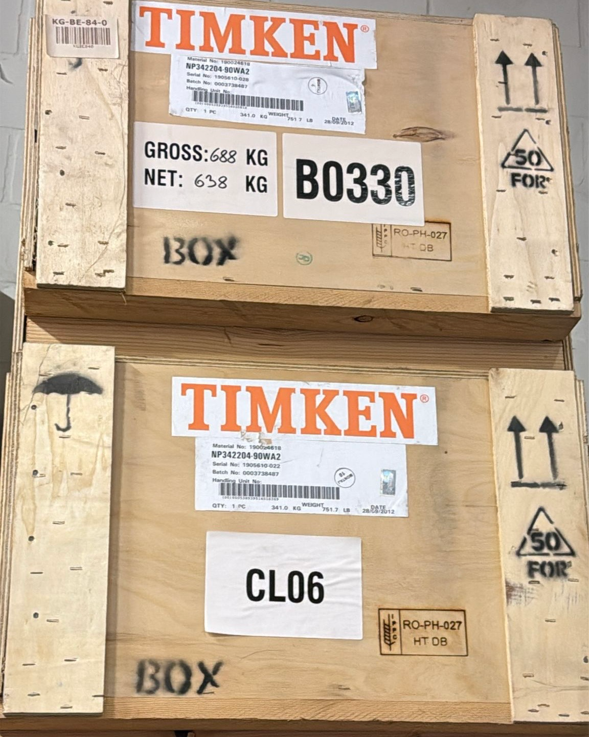 pallet-Timken NP342204-90WA2 tapered roller bearing double row-kegellager