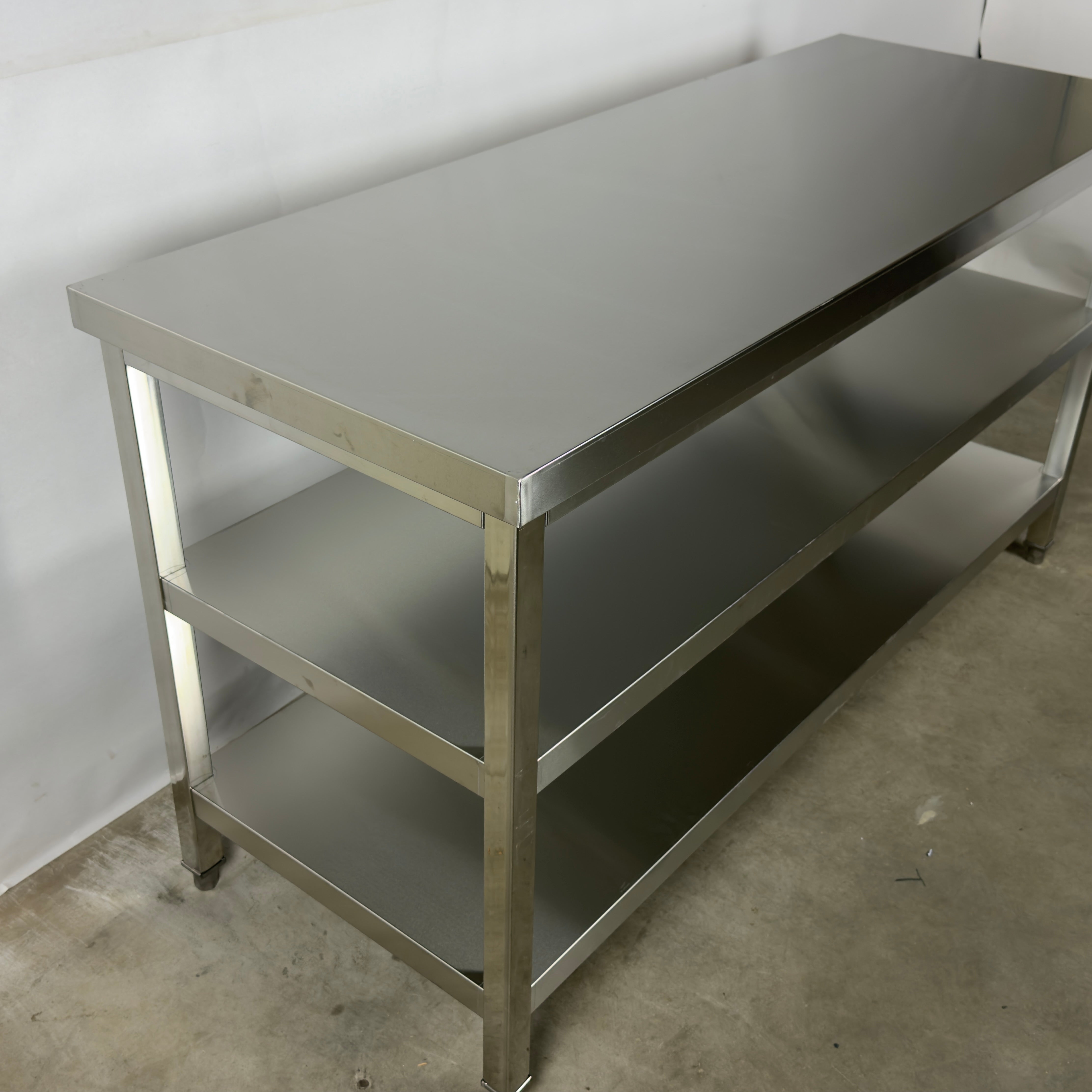 RVS werktafel met dubbel bodemschap - RVS 201 - diverse afmetingen