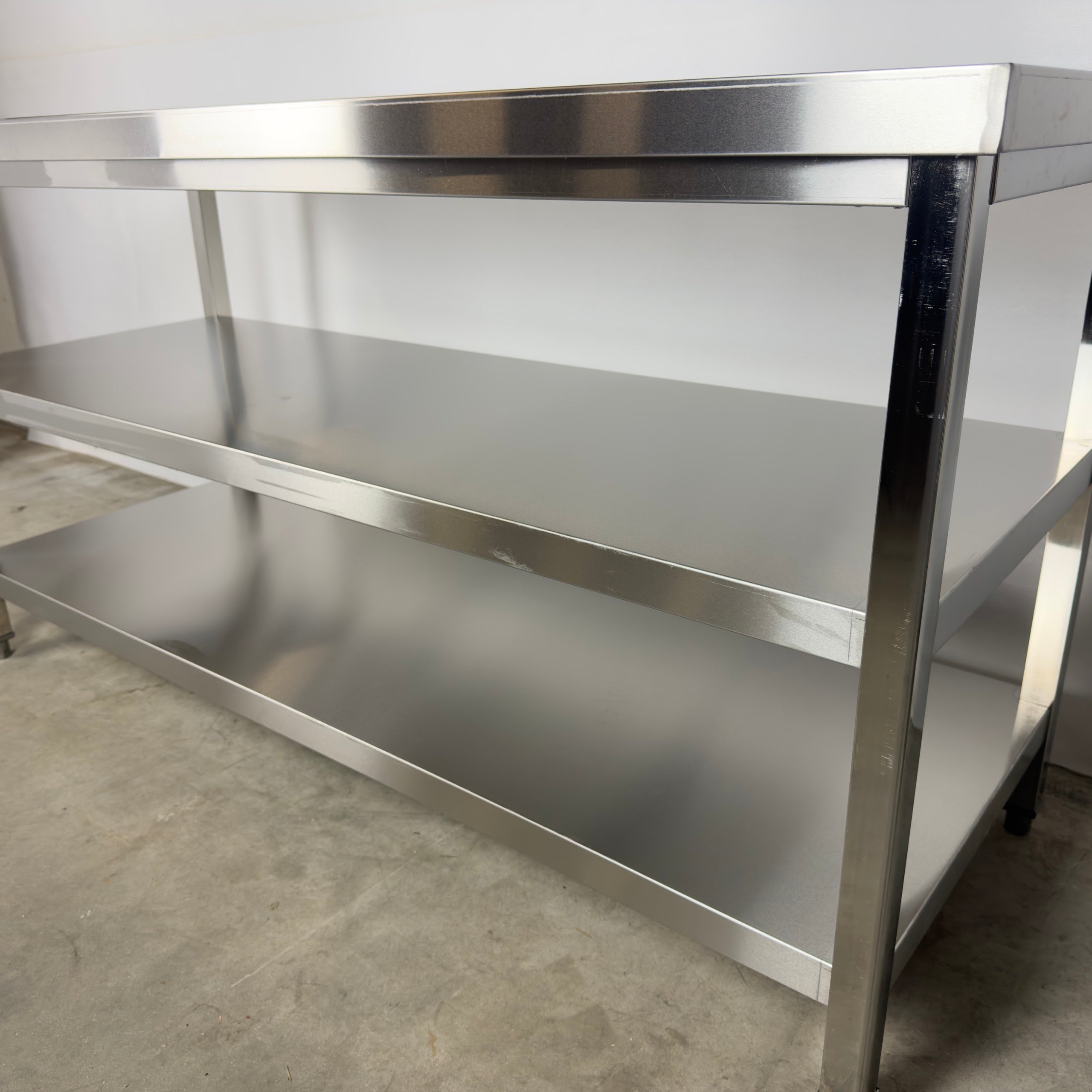 RVS werktafel met dubbel bodemschap - RVS 201 - diverse afmetingen